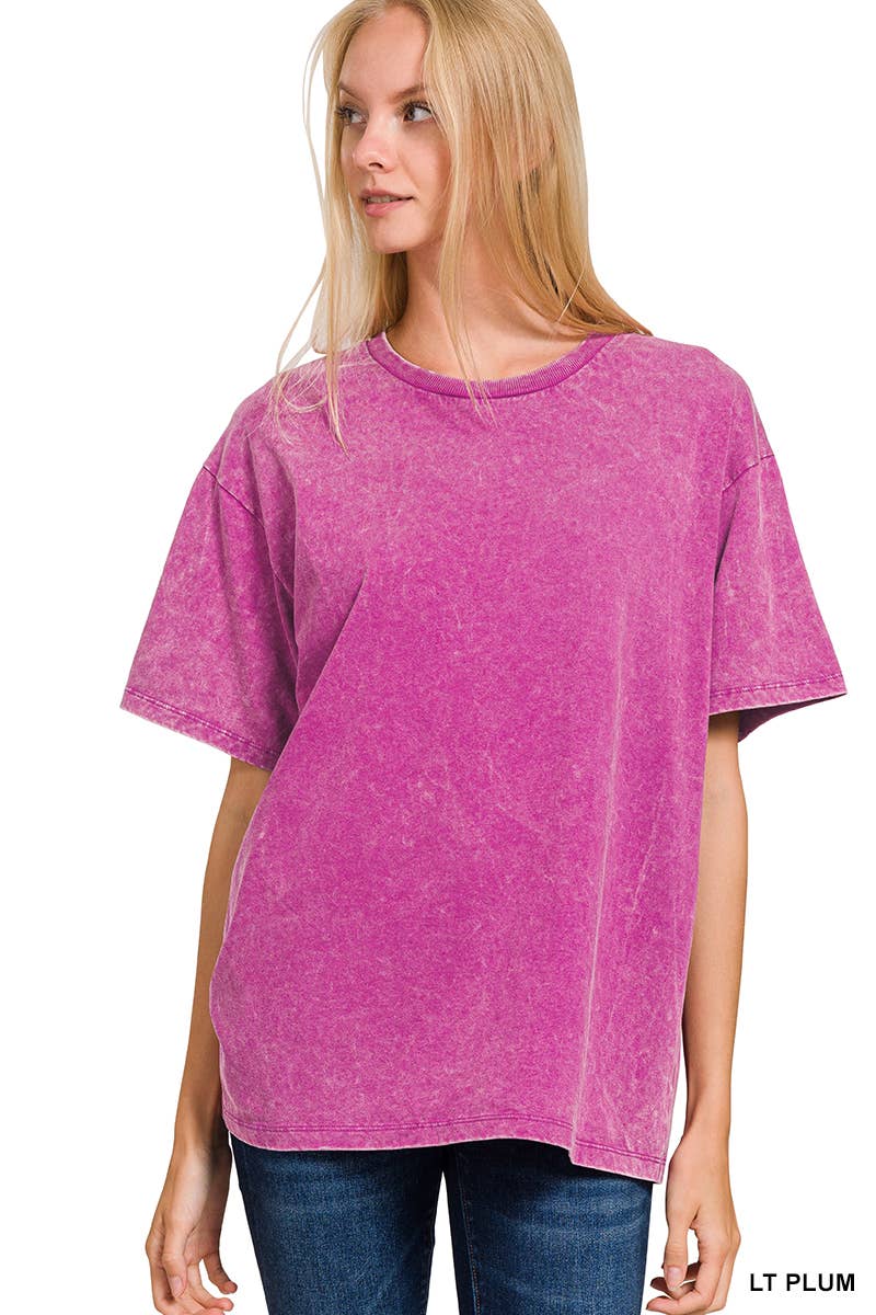 `Vintage Wash Oversize Cotton Tee