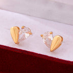 Heart-Shaped Crystal Stud Earrings | 80E61918