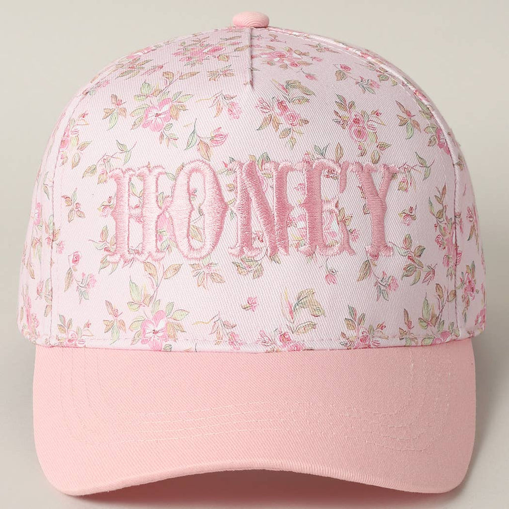 HONEY Embroidered Flower PatternTrucker Hat
