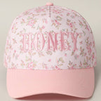 HONEY Embroidered Flower PatternTrucker Hat
