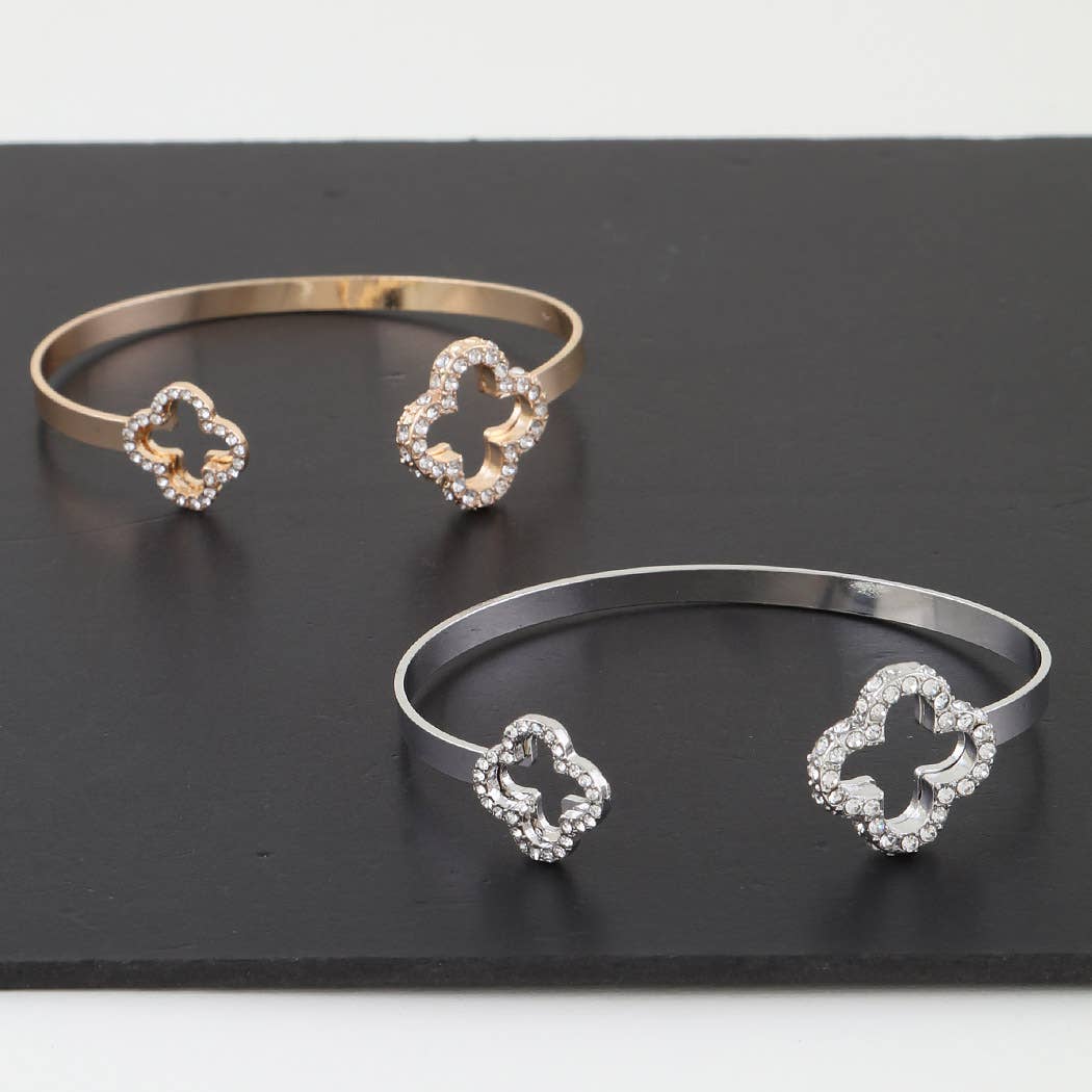 Bejeweled Open Clover Bracelet