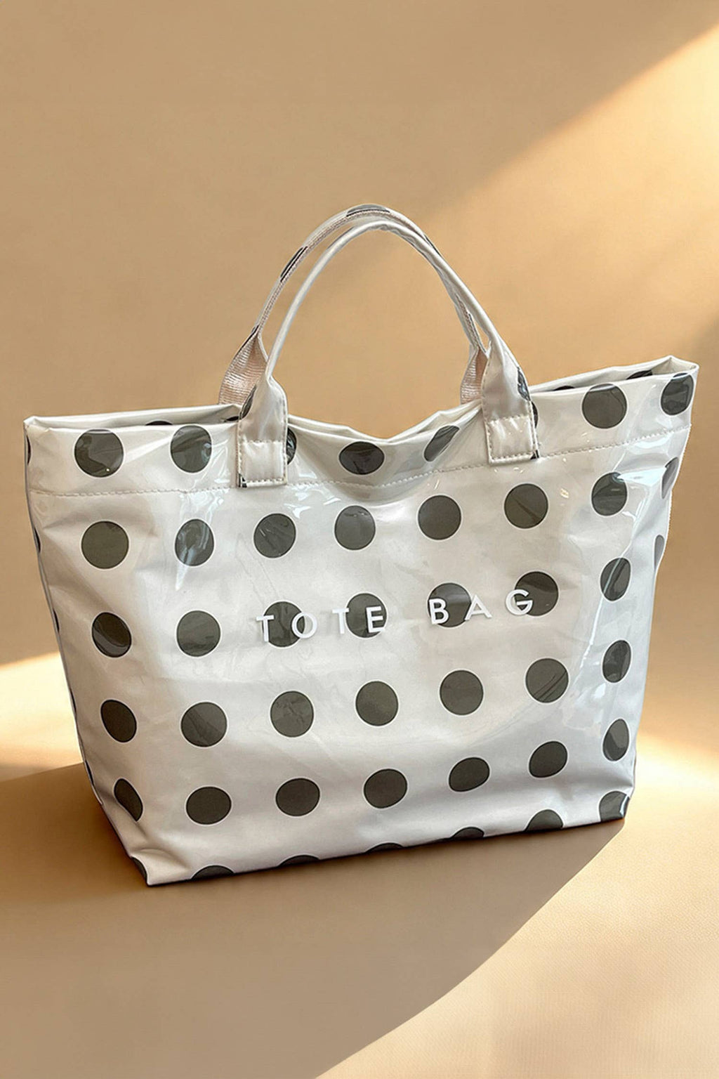 LAS Polka Dot Durable Waterproof PVC Tote Bag