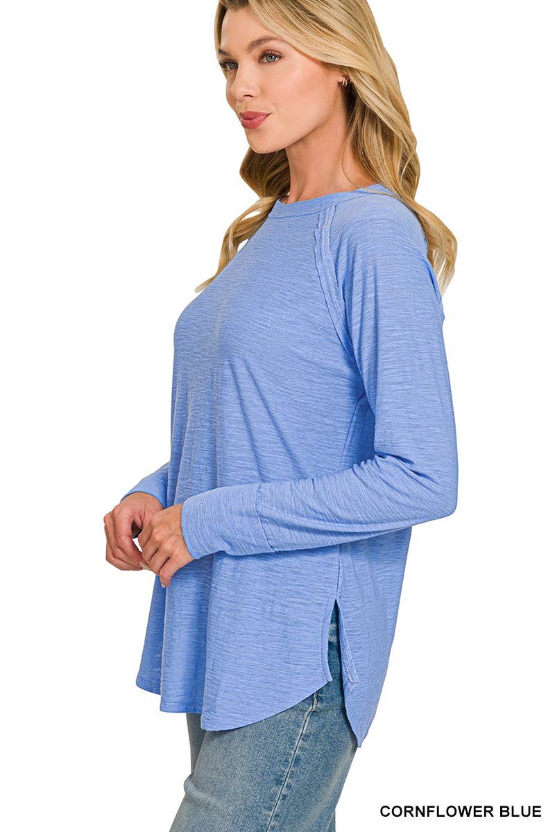 Cotton Slub Jersey Long Sleeve Tee Shirts