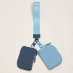 Fabric Dual Pouch Wristlet Wallet | Keychain Holder