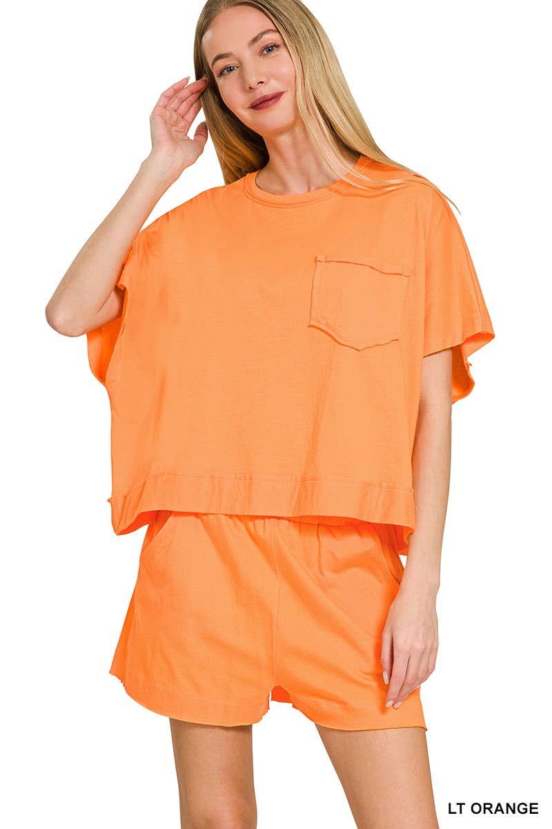 Exposed Seam Boxy Top N Shorts Set