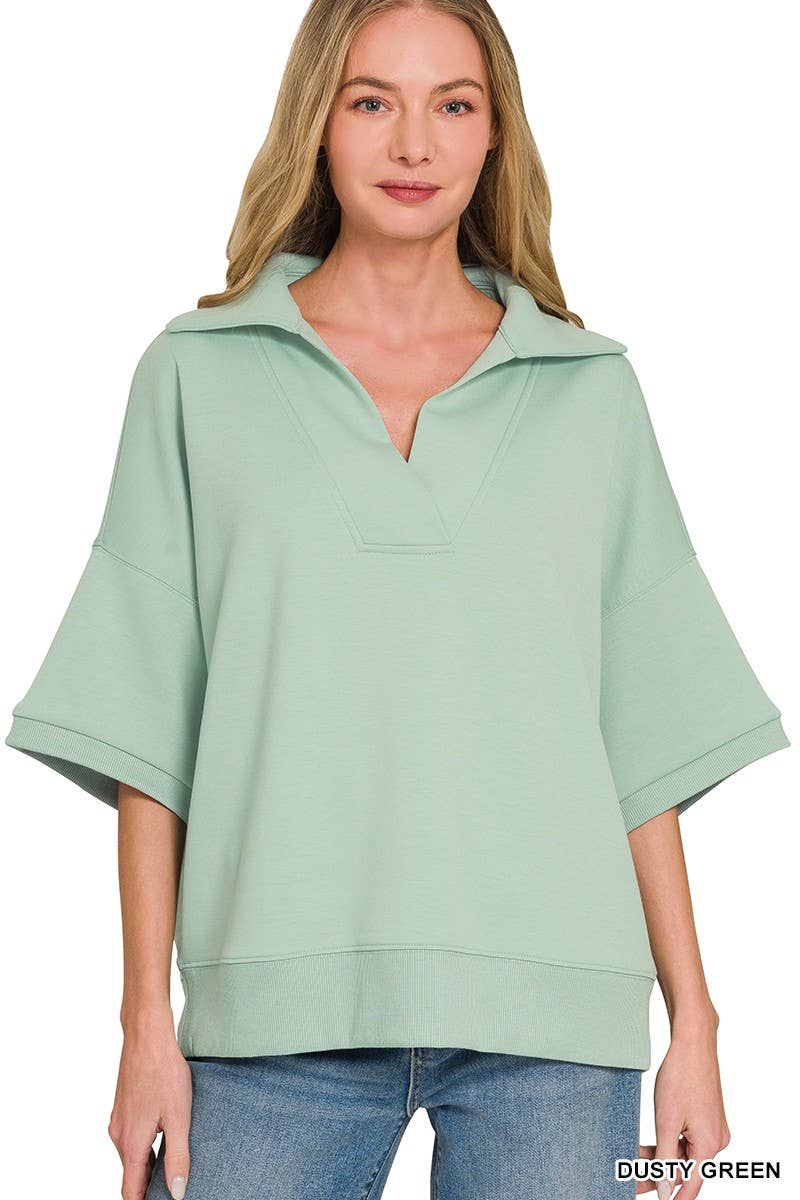 Scuba Collared Short Sleeve Pullover
