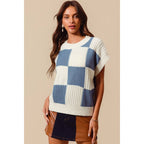 CHECK PLAID CASUAL SWEATER TOP