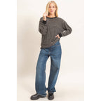 Striped Long Sleeve Crew Neck Top