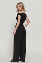 0224 Woven Off Shoulder Top & Pants Set SI-29533