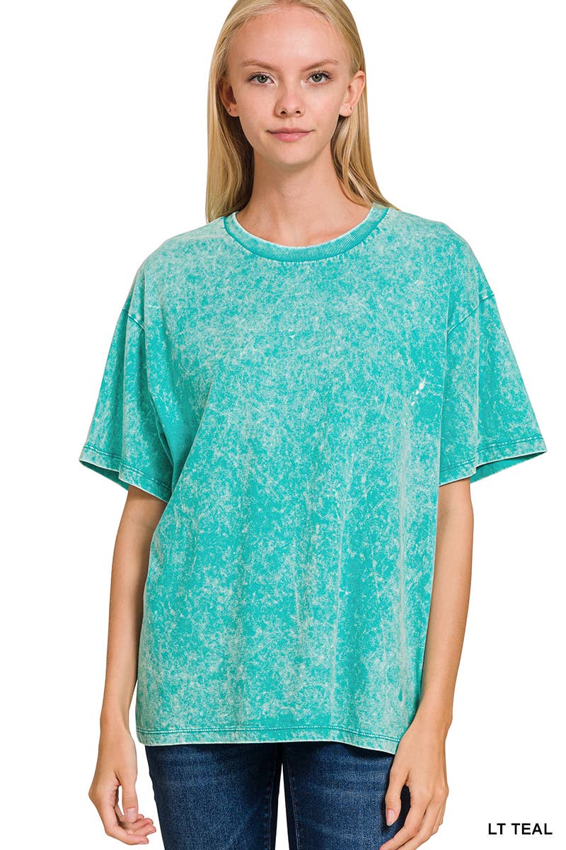 `Vintage Wash Oversize Cotton Tee