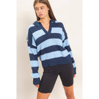 Rugby Stripe Polo Sweater