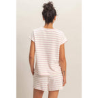 Striped Round Neck Short Sleeve Top