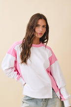 9106FK Colorblock Terry Pullover Sweatshirt