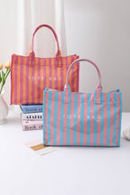 Striped Rectangular Shopper Tote Bag