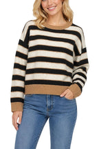 Striped Pullover With Contrast Hems
