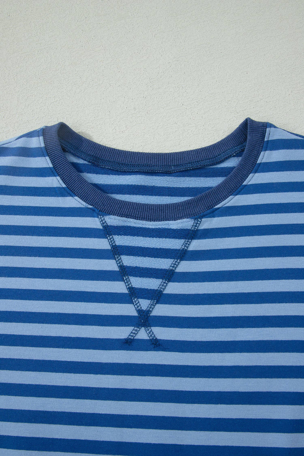 66Plus Striped Short Sleeve Top and Shorts Lounge Set (S-4X)