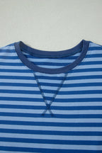 66Plus Striped Short Sleeve Top and Shorts Lounge Set (S-4X)