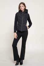 Hight Neck Adjustable Hoodie Quilted Puffer Jacket