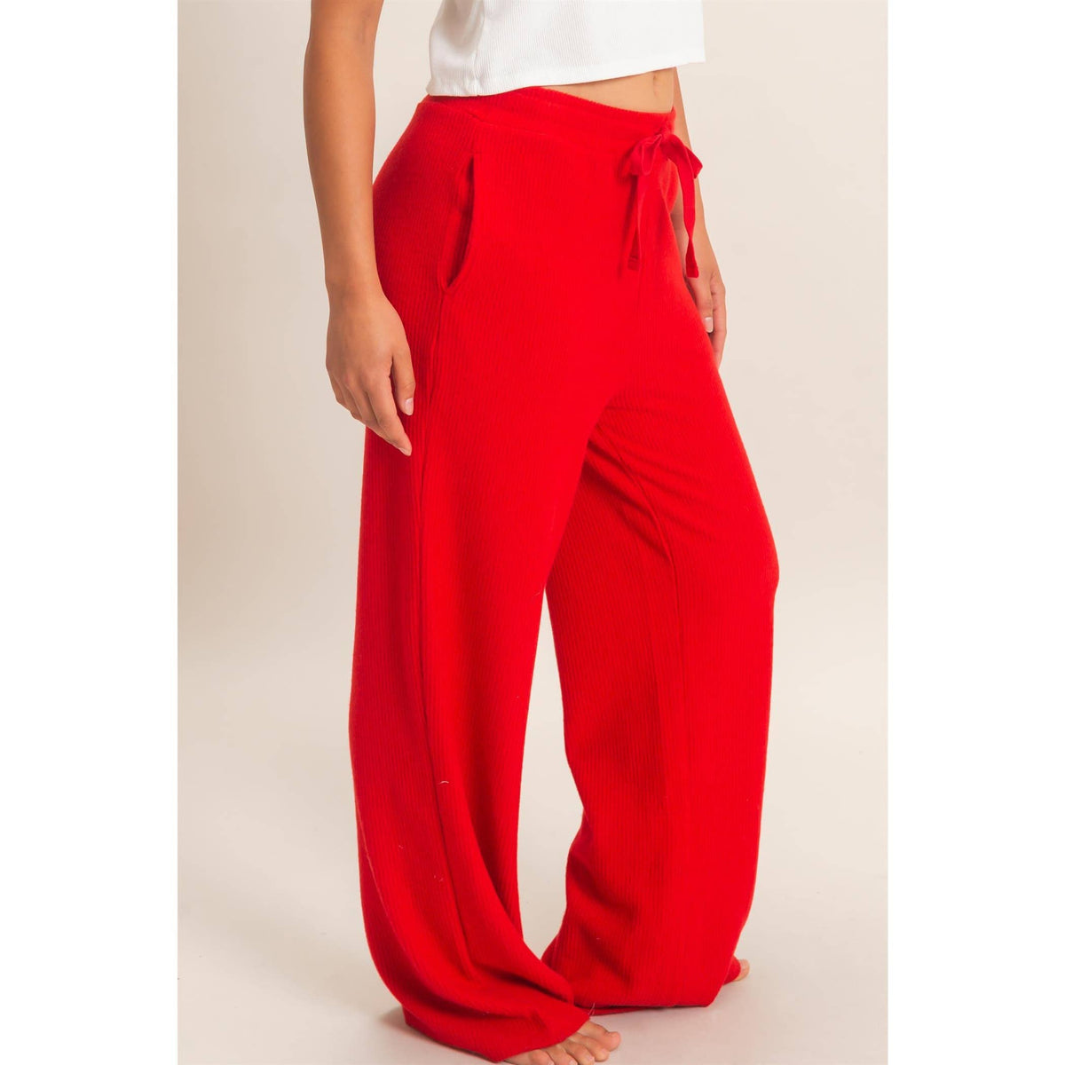 Brushed Waffle Drawstring Pants