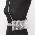 Rhinestone Clear Belt Bag W/Chain PB8633