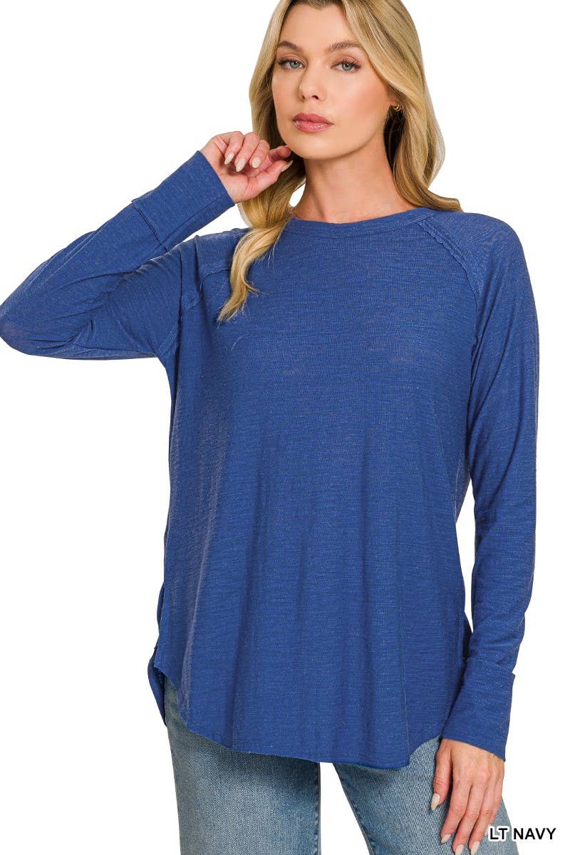 Cotton Slub Jersey Long Sleeve Tee Shirts