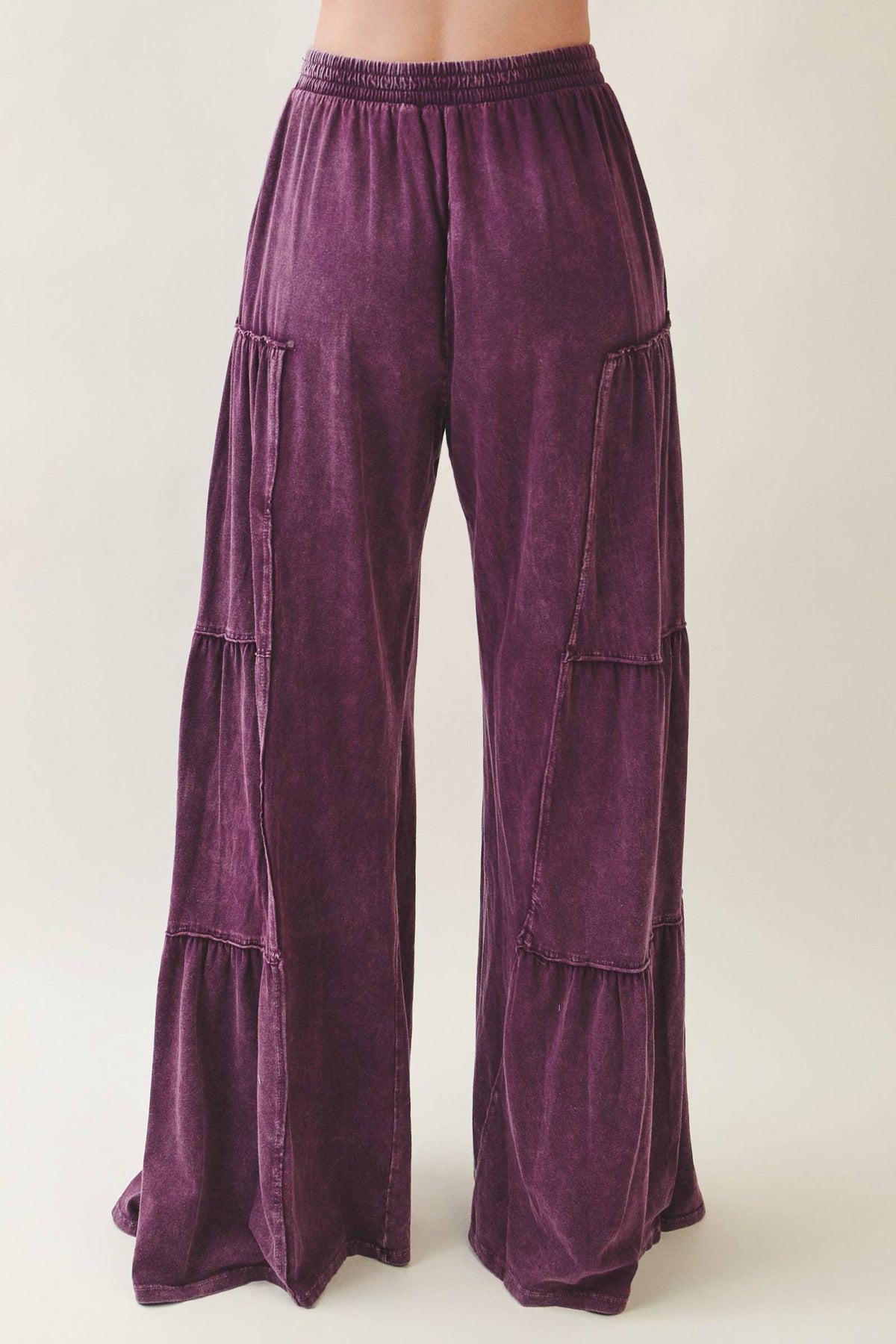 Mineral Washed Tiered Wide Leg Pants HP5033P1