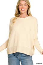 Brushed Melange Hacci Dolman Sleeve Sweater