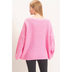 Ribbed Knit Patch Pocket Sweater