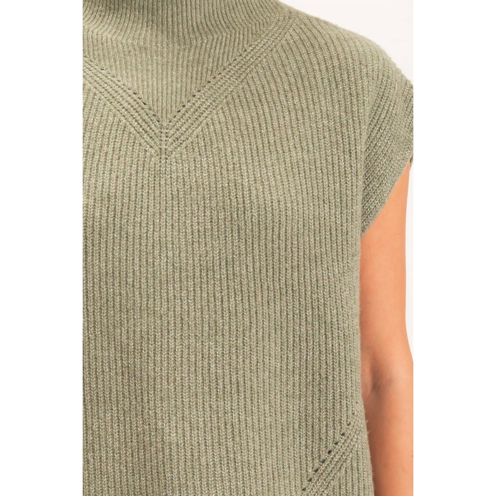 Sleeveless High Neck Sweater