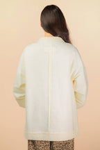 NT12225-Mock Neck Mineral Washed Knit Causal Top