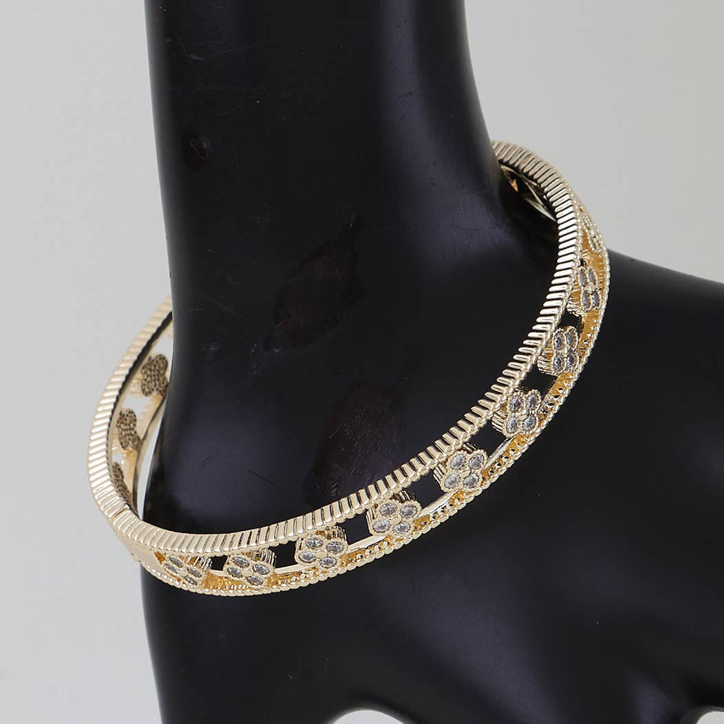 Multi Bejeweled Open Clover Bracelet