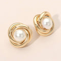 Pearl Knot Stud Earrings