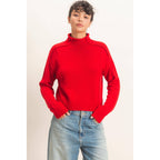 Roll Neck Sweater With Reversed Seam