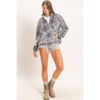 Leopard Print Fleece Half Zip Pullover