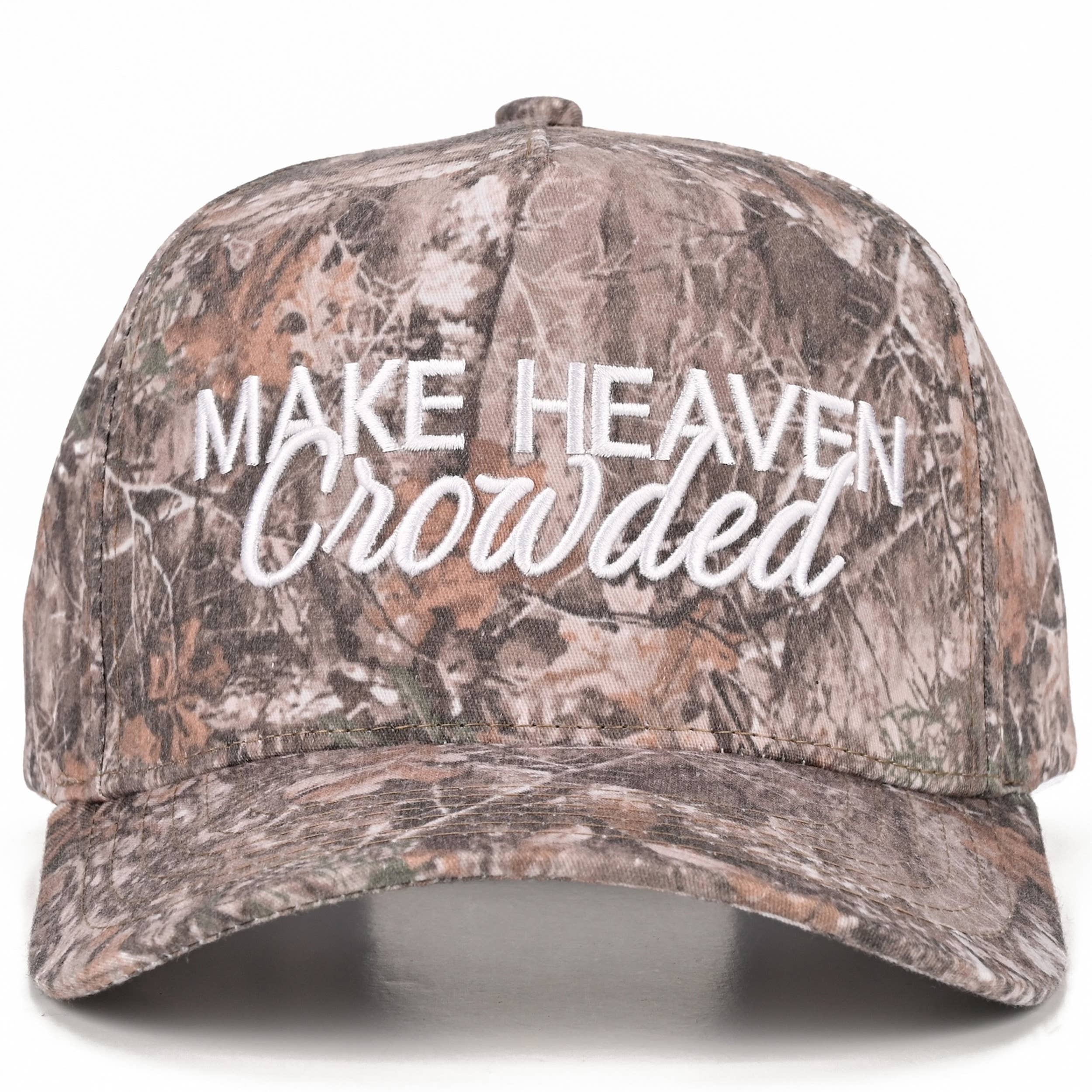 MAKE HEAVEN CROWDED Letter Embroidered Trucker Hat