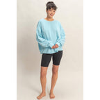 Oversized Cross Detail Open Back Sweatshirt