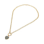 Heart Charm Pendant Toggle Necklace