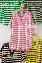 NP70994-Stripe Casual Knit Romper
