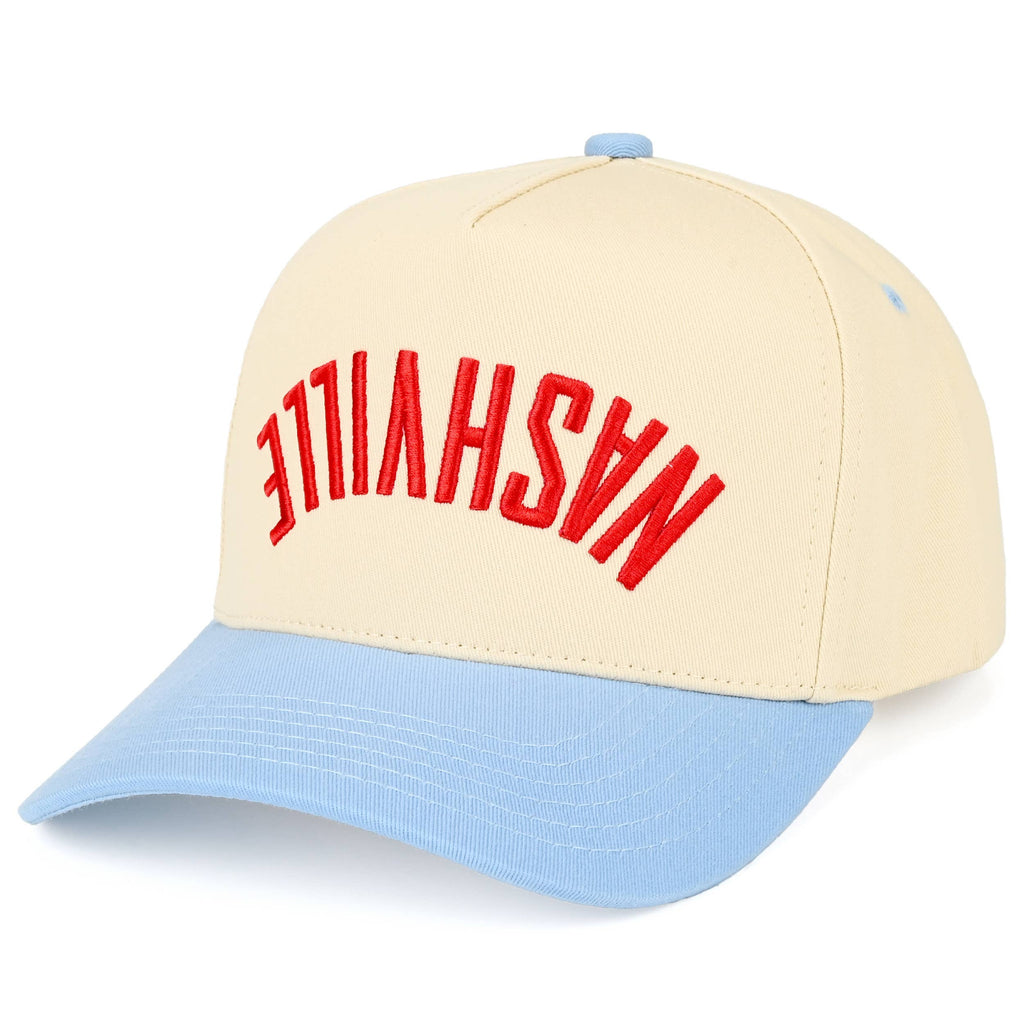 C.C NASHVILLE Embroidered Letter Two Tone Trucker Hat