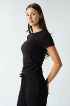 Marlow Short-Sleeve Ruched Two-Piece Set