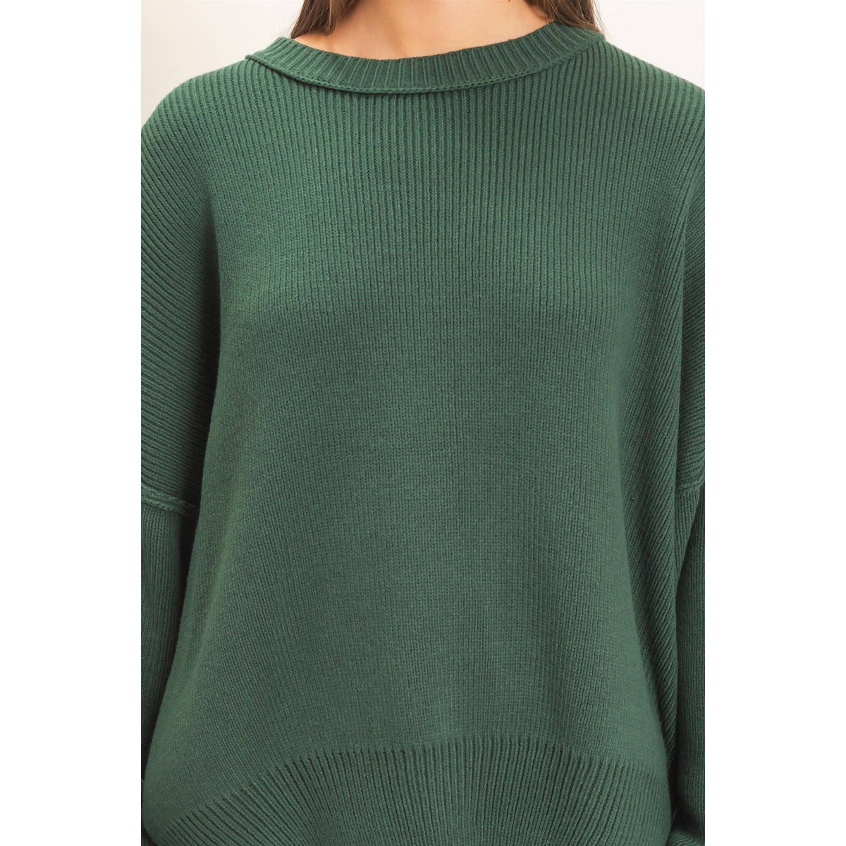 Ribbed Crew Neck Sweater