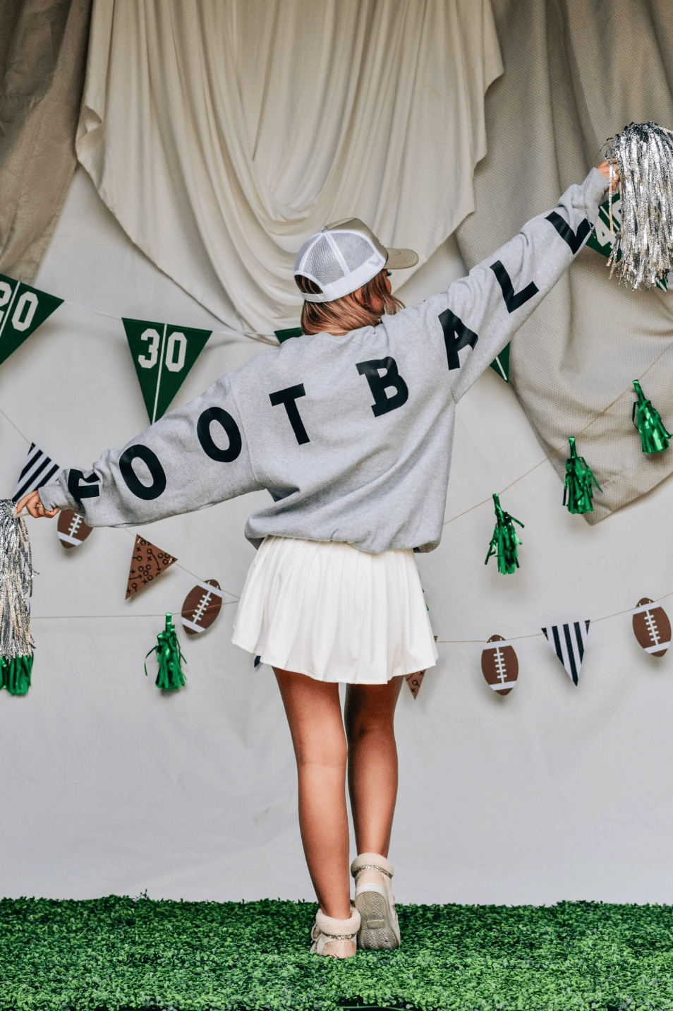 Game Day Football Lt Gray Sweatshirt