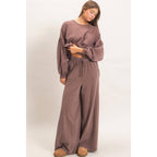 Wide Leg Mineral Wash Pants