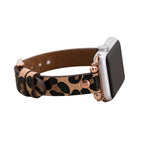 Apple Watch Band 38mm 40mm 42mm 44mm, Leather Watchband, Leopard Apple Watch Strap, iWatch Bracelet, Personalized Gift, Custom iWatch Band