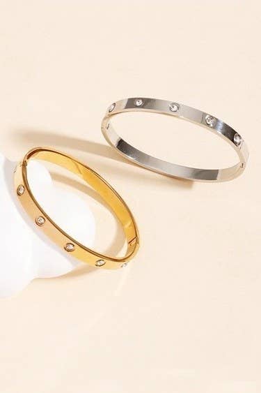 18K NON-TARNISH WATERPROOF STAINLESS STEEL BANGLE | 40B5153