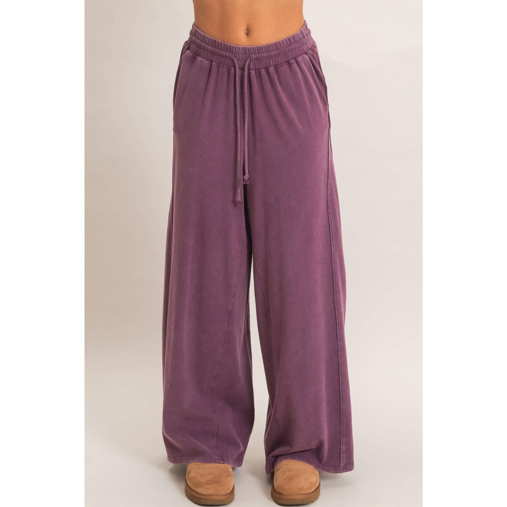 Wide Leg Mineral Wash Pants