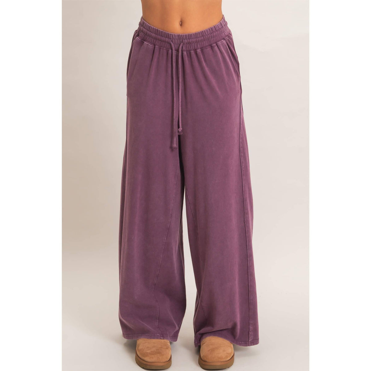 Wide Leg Mineral Wash Pants
