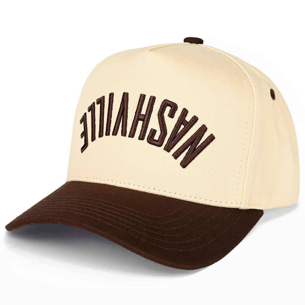 C.C NASHVILLE Embroidered Letter Two Tone Trucker Hat