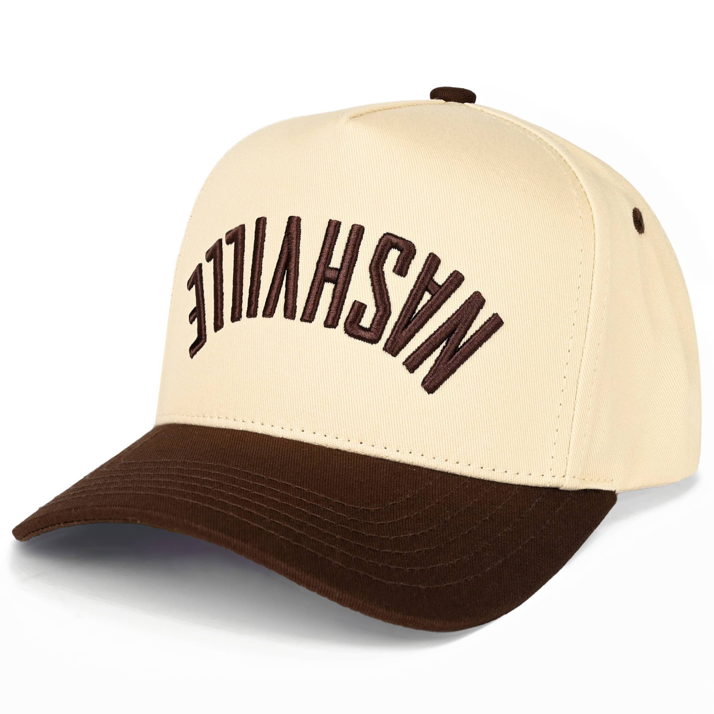 C.C NASHVILLE Embroidered Letter Two Tone Trucker Hat
