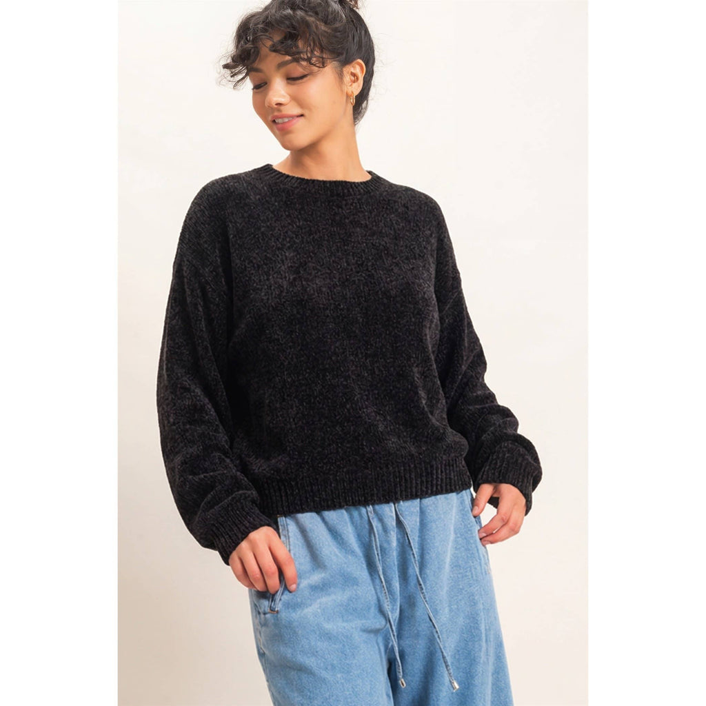 Chenille Crew Neck Sweater